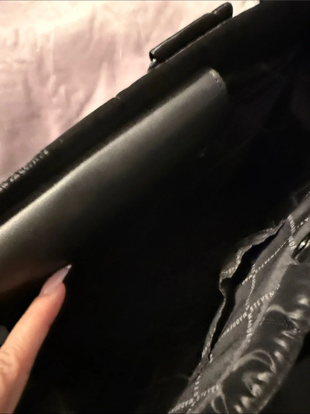 Steve Madden Black Quilted Laptop Tote